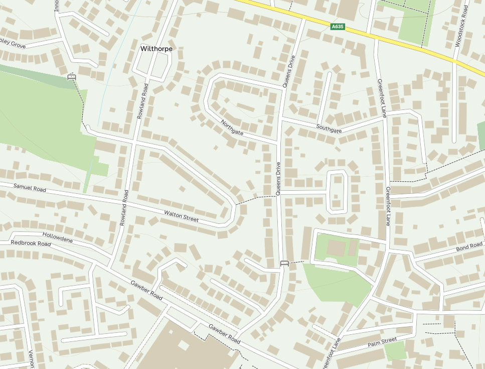Location map for detached garage case in Barnsley
