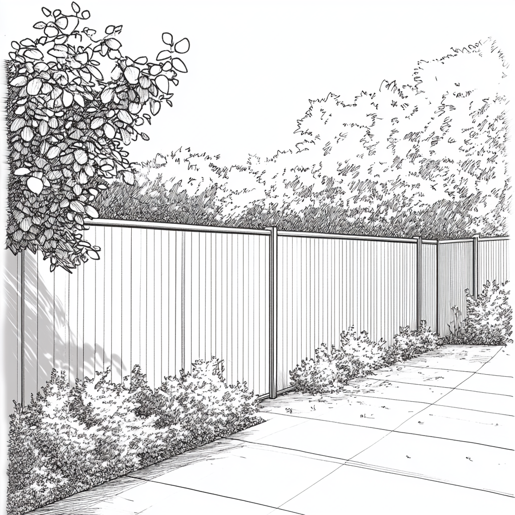 Drawing of a fence